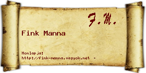 Fink Manna névjegykártya